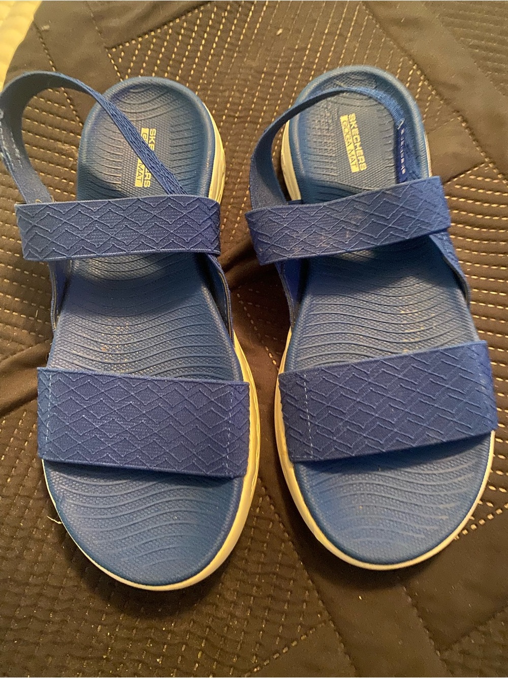 Skechers Kids Navy Blue Dual-Strap Hook-and-Loop Sandals